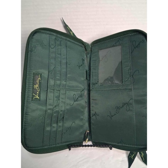 Vera Bradley‎ Wallet Zip Around Paisley Green Pink Purple Organizer Clutch READ - Picture 5 of 11